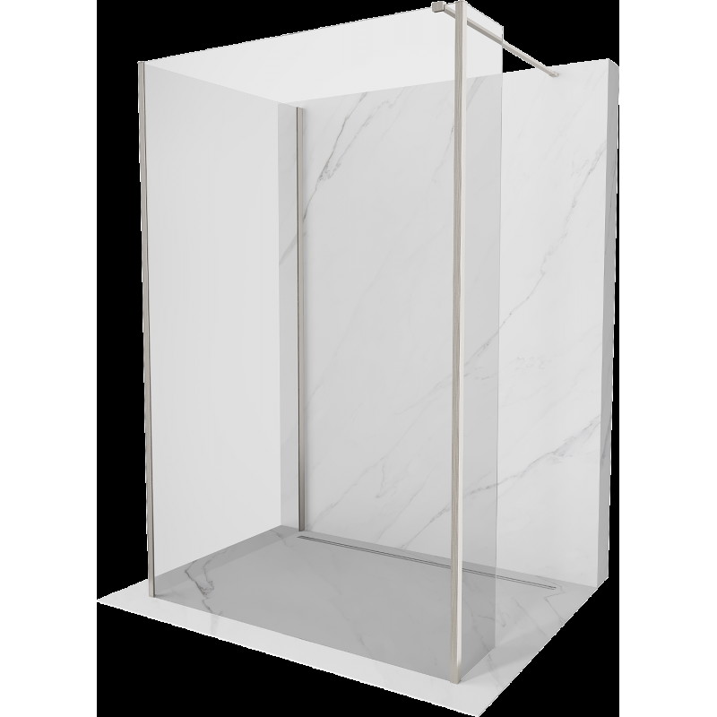 Mexen Kioto sprchová stěna Walk-in 100 x 85 x 30 cm, transparentní, kartáčovaný nikl - 800-100-085-221-97-00-030