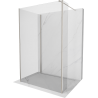 Mexen Kioto sprchová stena Walk-in 120 x 110 x 30 cm, priehľadná, brúsený nikl - 800-120-110-221-97-00-030