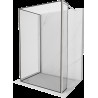 Mexen Kioto sprchová stena Walk-in 140 x 90 x 30 cm, čierny vzor, nerez brúsený - 800-140-090-221-97-70-030