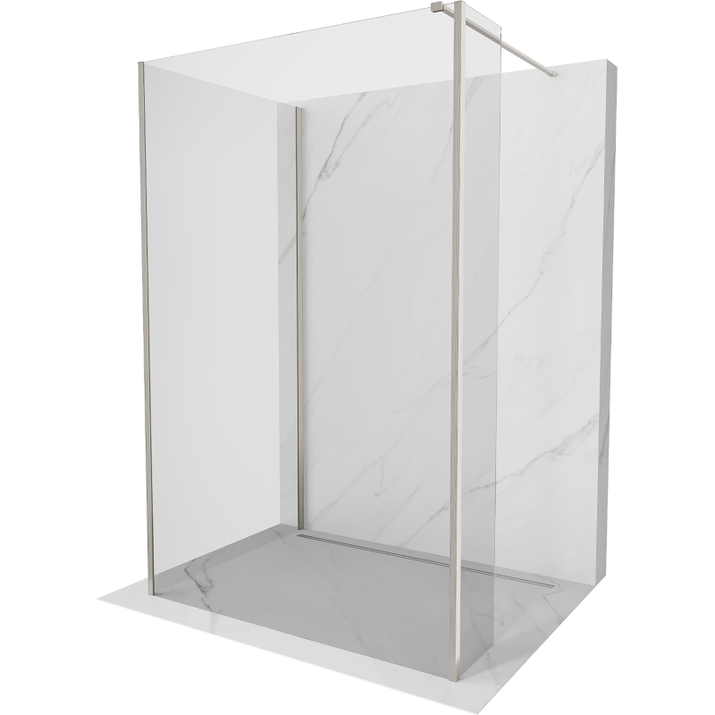 Mexen Kioto sprchová stěna Walk-in 110 x 85 x 40 cm, transparentná, kartáčovaný nikel - 800-110-085-221-97-00-040