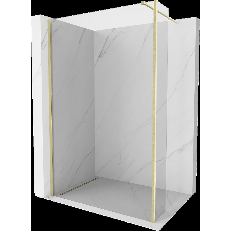 Mexen Kioto sprchová stěna Walk-in 150 x 30 cm, transparentná, zlatá kartáčovaná - 800-150-212-55-00-030