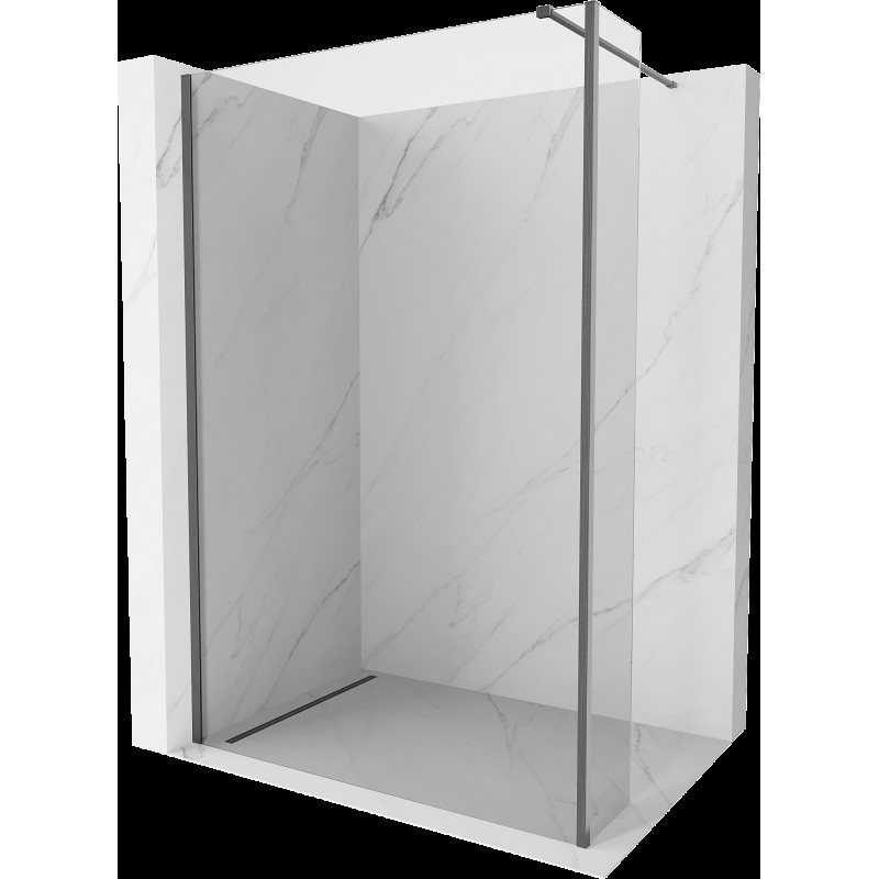 Mexen Kioto sprchová stena Walk-in 95 x 30 cm, transparentná, brúsená gun gray - 800-095-212-66-00-030