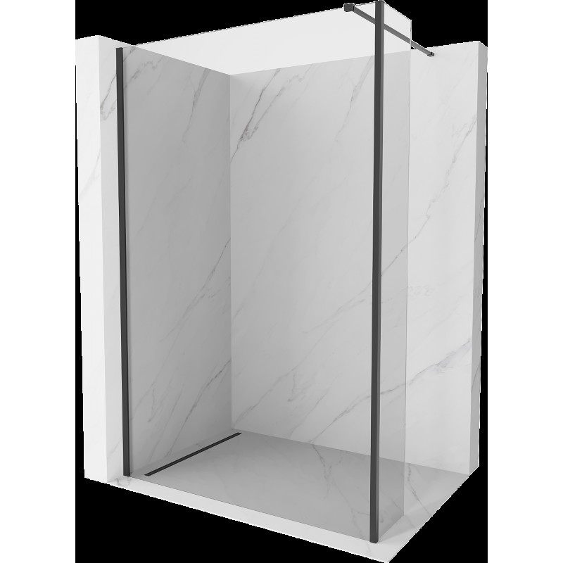 Mexen Kioto Sprchová stěna Walk-in 135 x 30 cm, transparentná, čierna - 800-135-212-70-00-030