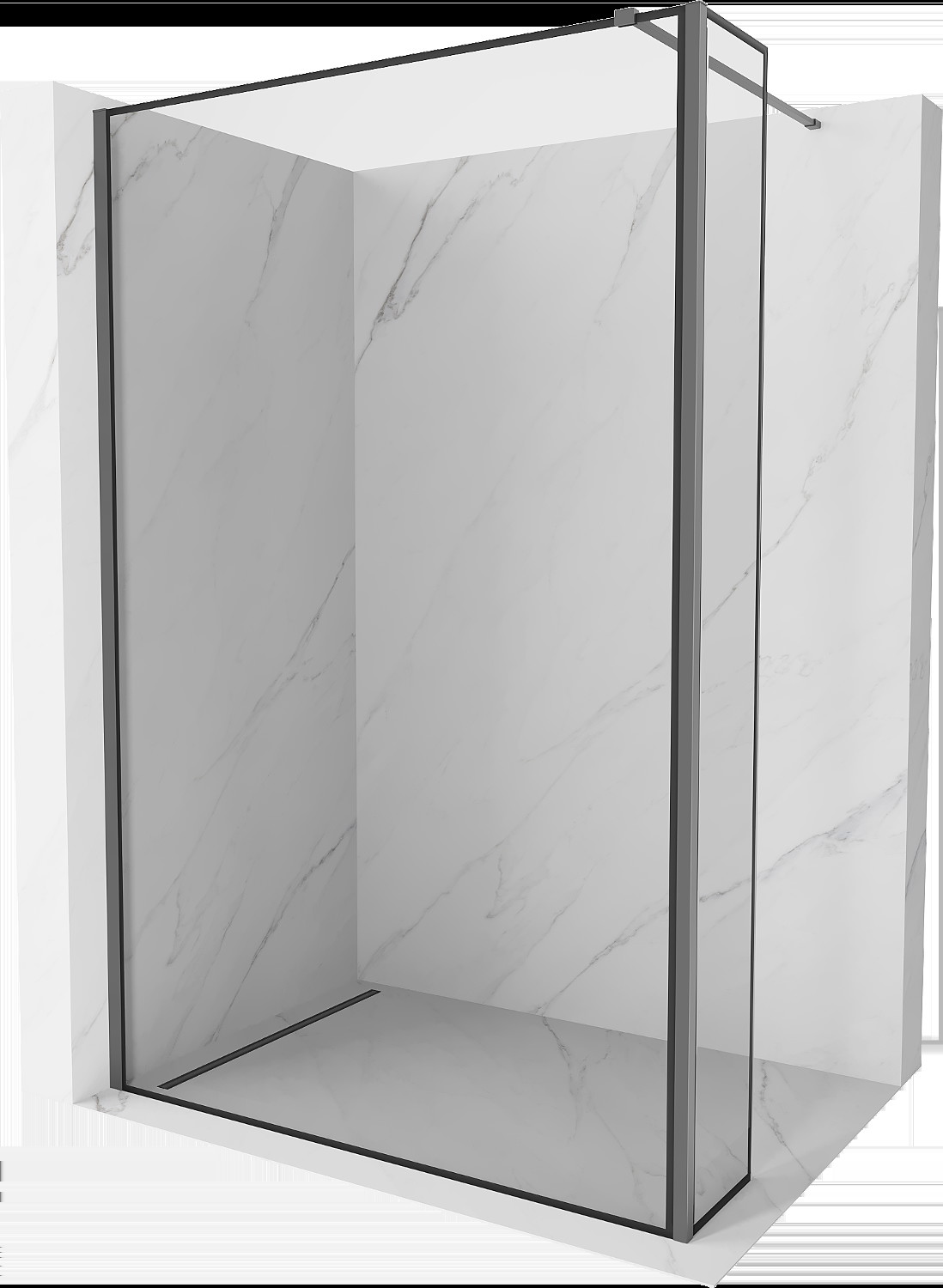 Mexen Kioto sprchová stěna Walk-in 120 x 30 cm, černý vzor, gun metal - 800-120-212-95-70-030