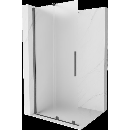 Mexen Velar posuvná sprchová zástena Walk-in 75 x 200 cm, mrazené sklo 8 mm, brúsený gun gray - 871-075-000-33-66