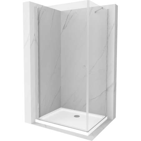 Mexen Pretoria sprchová kabína, kyvné dvere 90 x 70 cm, transparentnéné, chrómová + závesný bidet Flat - 852-090-070-01-00-4010