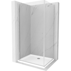 Mexen Pretoria sprchová kabína, kyvné dvere 100 x 90 cm, transparentnéné, chrómová + závesný bidet Flat - 852-100-090-01-00-4010