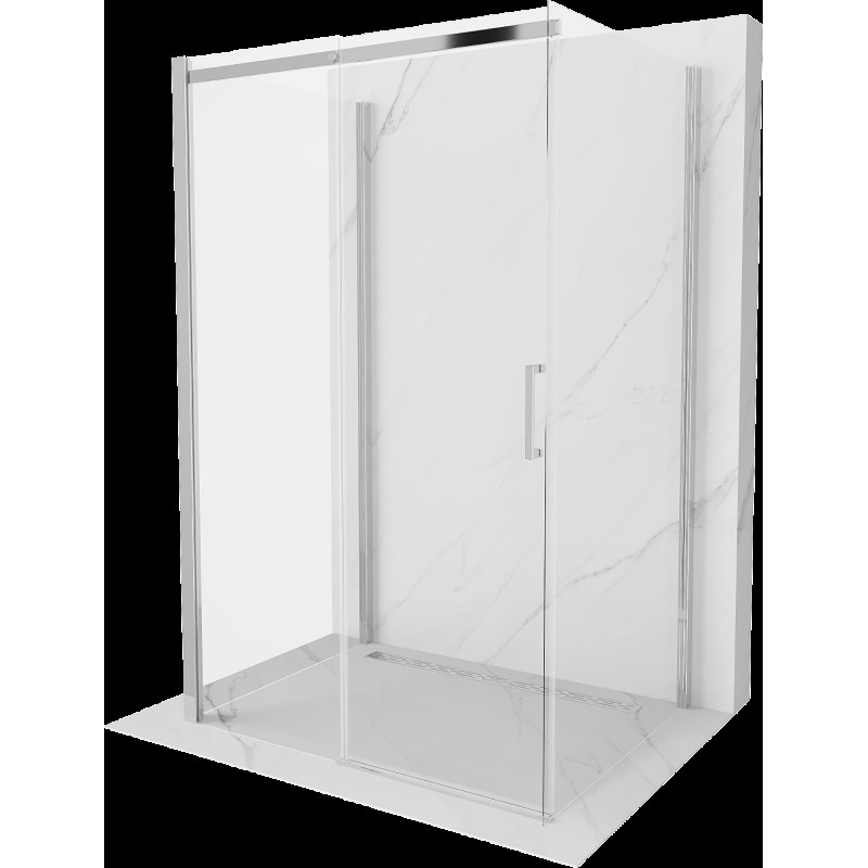 Mexen Omega trojstranný sprchovací kút, posuvný 110 x 100 cm, transparentný, chróm - 825-110-100-01-00-3S