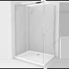 Mexen Omega sprchová kabína, posuvné dvere 110 x 70 cm, transparentnéné, chrómová + závesný bidet Flat - 825-110-070-01-00-4010