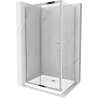 Mexen Apia sprchová kabína, posuvné dvere 130 x 80 cm, transparentnéné, chrómová + závesný bidet Flat - 840-130-080-01-00-4010