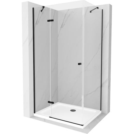 Mexen Roma sprchová kabína, kyvné dvere 90 x 80 cm, transparentnéné, čierna + závesný bidet Flat, biela- 854-090-080-70-00-4010B