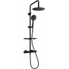 Mexen KT67 stenová sprchová súprava s dažďovými tryskami a termostatickou batériou, čierna - 771506793-70