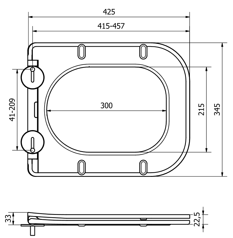 Mexen pomaly klesajúca doska slim, duroplast, čierna - 39060185